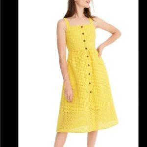 JCrew Yellow Eyelet Dress -Size 4